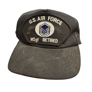 US Air Force MSgt Retired Mens Baseball Hat Black Strap Back Size OS - BUB